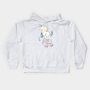 Unicorn dreams fantasy beautiful art Kids Hoodie